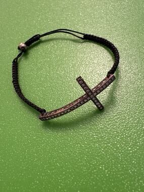 Cross Tie Bracelet Rose Gold Costume Jewelry Religious Goth